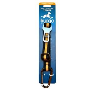 Kurgo Direct to Seatbelt Dog Tether Orange Black Universal Fit KO1244